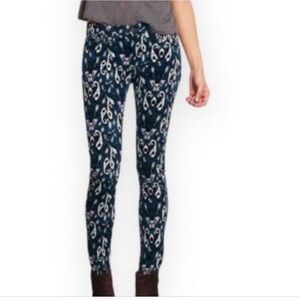 Rag & Bone pants size 26 gray printed curdoroy skinny low rise